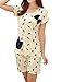 VENTELAN Women's Novelty Nighty Set Cute Bowknot Dogs Pajamas Pants Long Sleeve