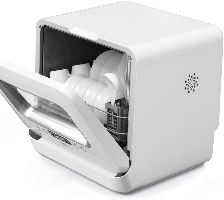 DWLXSH Complete Portable Countertop Dishwasher with 5-Liter Built-in Water Tank,5 Programs,220V,Fast Cleaning,Energy Efficient and Environmentally Friendly,Dry Tableware,780W