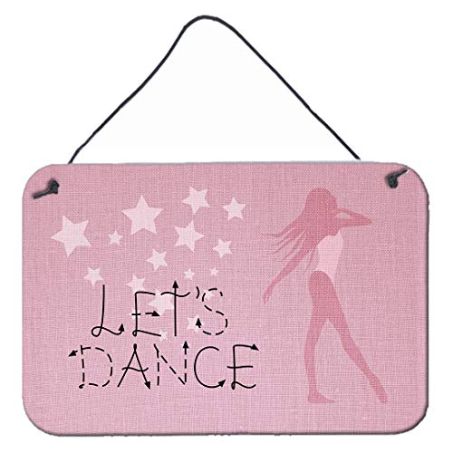 Caroline's Treasures BB5375DS812 Let's Dance Linen Pink Wall or Door Hanging Pr…
