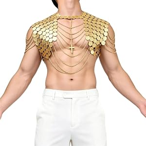 Men Chest Harness Chain Sequin Adjustable Shoulder Strap Top
