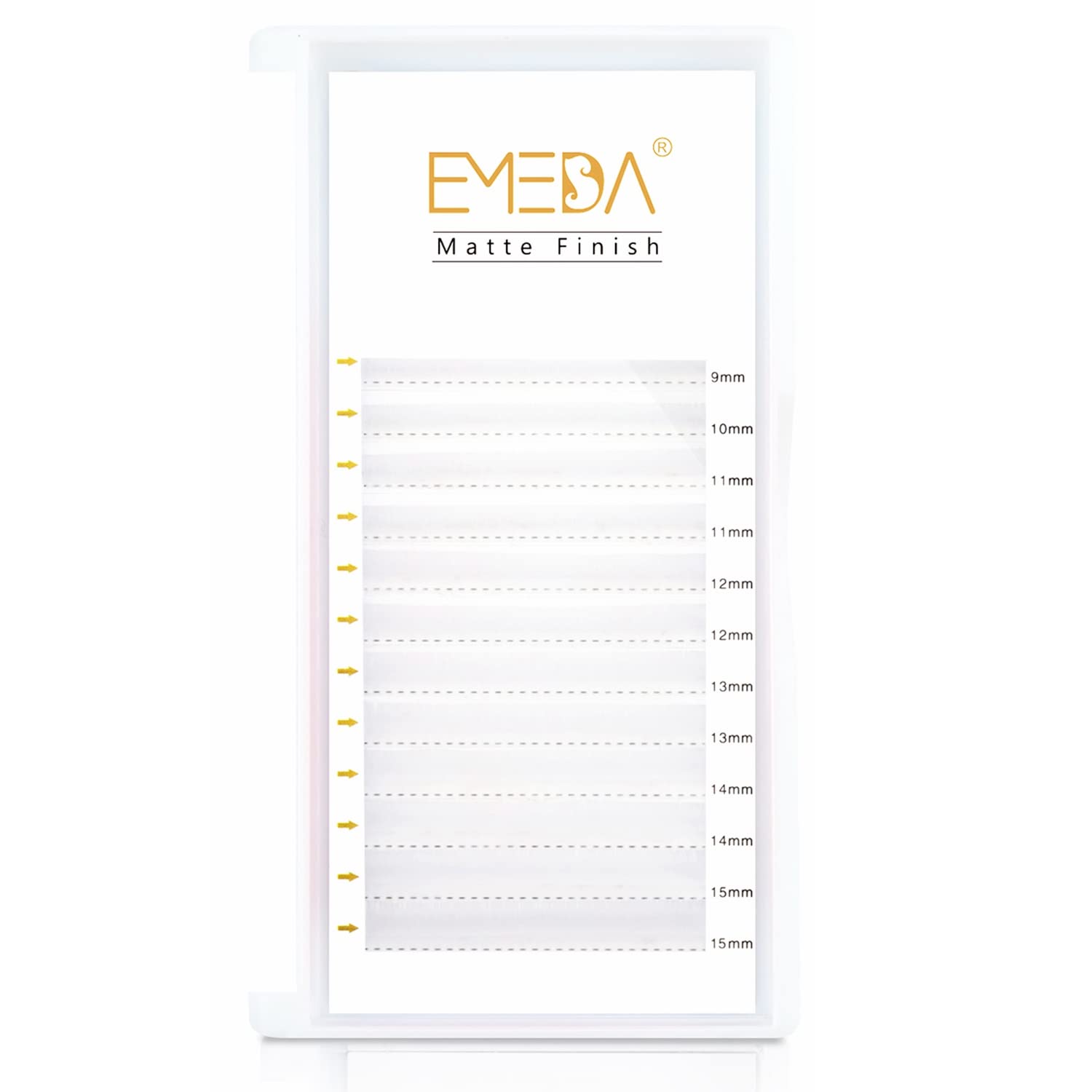 EMEDA White Eyelash Extensions Flat Eyelashes Colorful White Light 0.07mm D Curl 9-15mm Mixed Matte Individual Salon Use