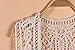 Jastie Pirate Curiosity Open Stitch Cardigan Boho Hippie Crochet Vest (Beige), Large