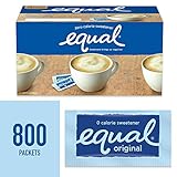 EQUAL 0 Calorie Sweetener, Sugar Substitute, Zero Calorie Sugar Alternative Sweetener Packets, Sugar Alternative, 800 Count