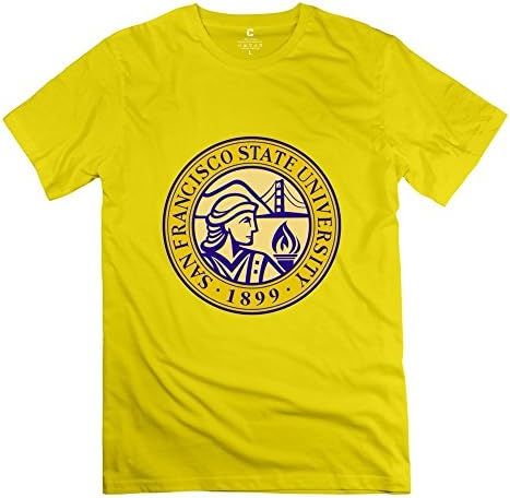 Yellow VAVD Man's San Francisco State University O-Neck T Shirt Size L