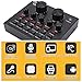 fosa V8 Multifunctional Live Sound Card, USB Audio Interface Intelligent Volume Adjustable Audio Mixer Sound Card with Multiple Funny Sound Effect for Recording Hosting Speech