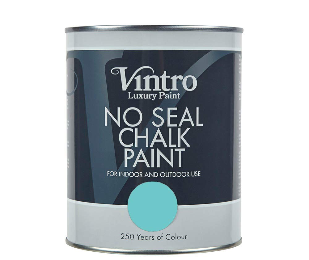 Vintro | No Seal Chalk Paint | Turquoise | Interior & Exterior Use | Furniture | Walls | Wood | Metal | 1 Litre (Christabelle)