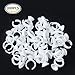 300PCS Disposable Plastic Nail Art Tattoo Glue Holder Eyelash Extension Rings Adhesive Pigment Holders Finger Hand Beauty Tools (White)