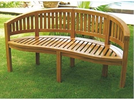 Amazon.de: Buri Teakholz Bananenbank Gartenbank Holzbank Parkbank