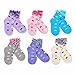 TeeHee Kids Girls Cotton Double Ruffle Crew Socks 6 Pair Pack (6-8 Years, Dots)