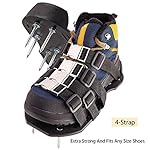 GOGOGOFUN Lawn Aerator Shoes with 4 Adjustable Straps and Metal Buckles - Heavy Duty Spikes Lawn Aerator Sandals for Aerating Your Grass Lawn or Yard