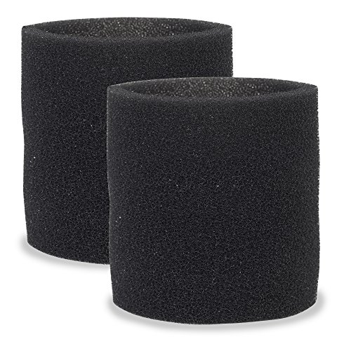 Multi-Fit Wet Vac Filters VF2001TP Foam Sleeve/Foam Filter For Wet Dry Vacuum Cleaner (2 Pack Wet Vac Filter Foam Sleeve) Fits Most Shop-Vac, Vacmaster & Genie Shop Vacuum Cleaners