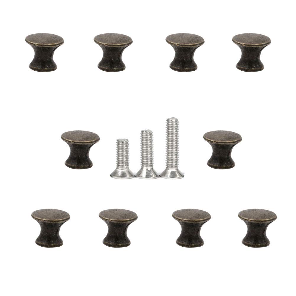 Photo 1 of 10 Pcs Vintage Cabinet Drawer Pull Handles Mini Metal Jewelry Box Gift Case Knobs,3 Size Screw (Bronze)