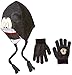Disney Big Boys' Mickey Mouse Reversible Knit Peruvian and Glove Set, Black, One Size