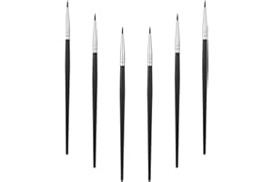 BRUISLARD 6 Pack Eye Liner Brushes Fine Point Eyeliner Brushes Portable Eye Gel Foundation Brush Water Activated Graphic Cosmetic Liner Wands to Accurately Apply Gel and Wet Powder for Women