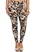 Leggings Depot Ultra Soft Women's Popular Best Printed Fashion Leggings Batch11 (Plus (Size 12-24), Beige Floral)