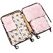 6Pcs Travel Storage Bags Clothes Packing Cubes Luggage Organizer Pouch (pink cherry 2)