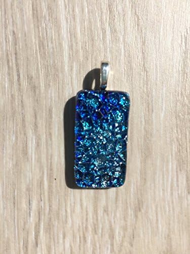 Dark Purple Pink Marquis Pattern Dichroic Fused Glass Pendant