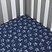 Disney Mickey Mouse Hello World Star/Icon 100% Cotton Fitted Crib Sheet, Navy, White