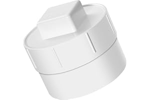 SEVENJUNGLE 4" PVC Sewer Cleanout Adapter with Plug Pipe Fitting, PVC DWV Flush Sewer Cleanout Cap for Outdoor Garden,RV and More Drainage Piping System.