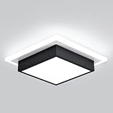 EIDISUNY Modern LED Ceiling Light, Kitchen Ceiling Light, 6000K Cold White Flush Mount Ceiling Lamp, Square Hallway Lighting Fixtures for Living Room Bedroom Bathroom Kitchen