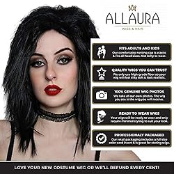 ALLAURA - Black Rocker Jett Wig – Black Messy Wig
