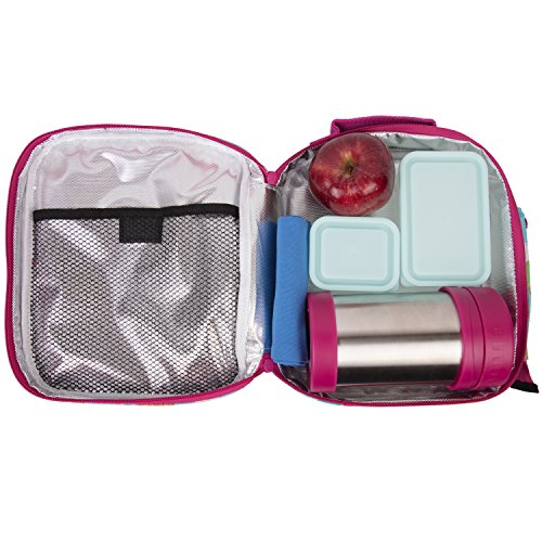 Bentology Insulated Lunch Box w Snack Pocket and Water Bottle Holder - Boys Girls and Kid's Lunchbox Tote Keeps Food Hotter or Colder Longer - Bag Fits Most Bento Boxes and Containers