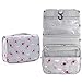 Itraveller Portable Hanging Toiletry Bag/Portable Travel Organizer Cosmetic Bag for Women Makeup or Men Shaving Kit with Hanging Hook for vacation (Blue Flower)