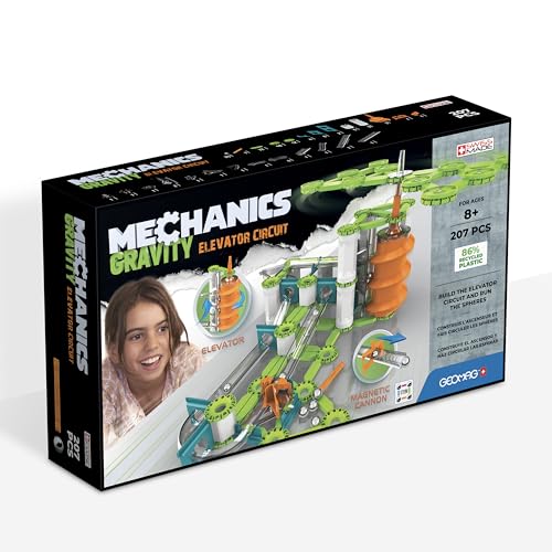 - Mechanics Gravity Elevator Circuit - Lern- und Kreativspiel für Kinder - Magnetische Bausteine, Schaltkreis mit Magnetbausteinen- Set mit 207 Teilen