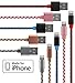 Lightning Cable for iPhone - 5 Pack Braided (3.3 Feet) in Red, Silver, Blue, Peach & Pink - Cable w/ Lightning Connector - Lightning to USB cable / Cord Compatible with iPhone 6 & 5