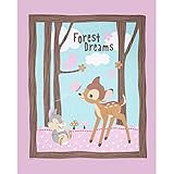 Disney Bambi Woodland Dreams 36 In. Panel Pink Fabric By The Yard