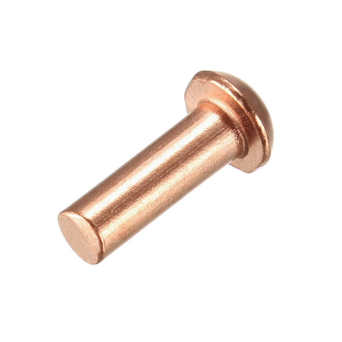 sourcing map 50 Pcs 5/32inch X 15/32inch Round Copper Solid Rivets Fasteners