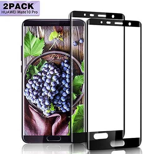 Aonsen suitable for Huawei Mate 10 Pro Screen protector, [2 Pack] Full Coverage Tempered Glass, Shatter-Proof 9H Hardnes, Crystal Clear, Scratch Resist, HD Crystal Protective Film Guard Cover - Black