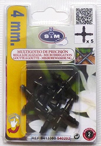 S&M s & m 5 Cross microtubo 4 mm Blister 5 Pcs, Black