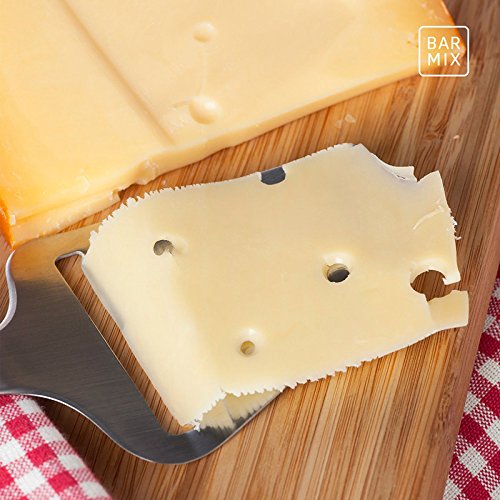 Bamboo Cheese Board with Cutlery Set Stainless Cheese Slicer Cheese Plane/Slicer by Fnoko