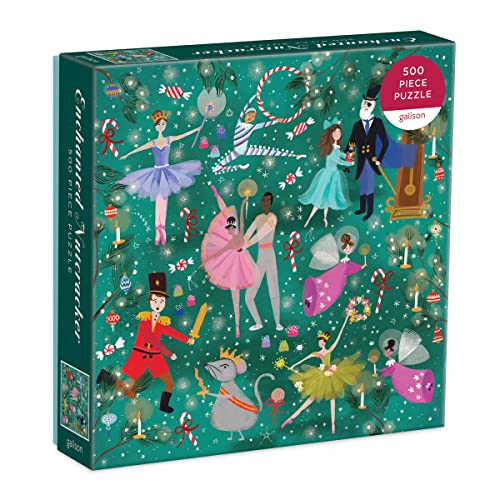 Galison Enchanted Nutcracker 500 Piece Puzzle from Galison - Colorful and Whimsical Illustrated Jigsaw Puzzle of The Beloved Holiday Classic, 20