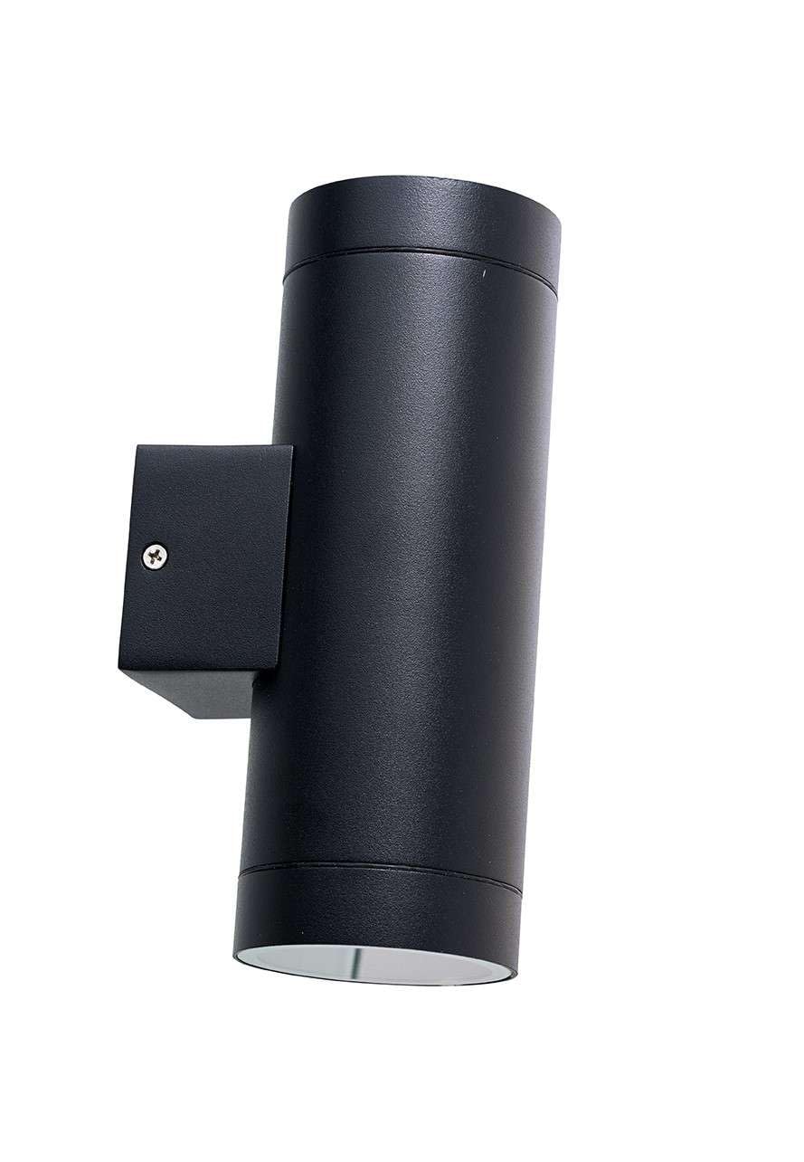 Dyberg Larsen - Matt Black - Stege - Wall Lamp - Made of Matt Black Aluminium and Frozen PVC - Matt Black/Frozen PVC - for Outdoor use - GU10/35W - Danish Design - Modern - Light