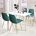 VECELO Side Chairs Fabric Cushion Seat Back Sturdy Metal Legs for Dining/Living Room, Set of 4, Green