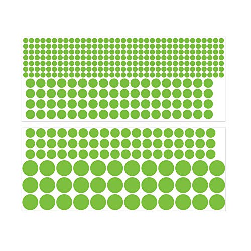 407pcs Glow in The Dark Star Round Dot Luminous Wall Stickers Kids Room Decor Wall Decals Stickers Removable Self-Adhesive - Green