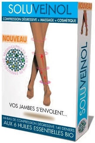 SoluVeinol Mi-Bas de Compression - Noir, L(34-40)