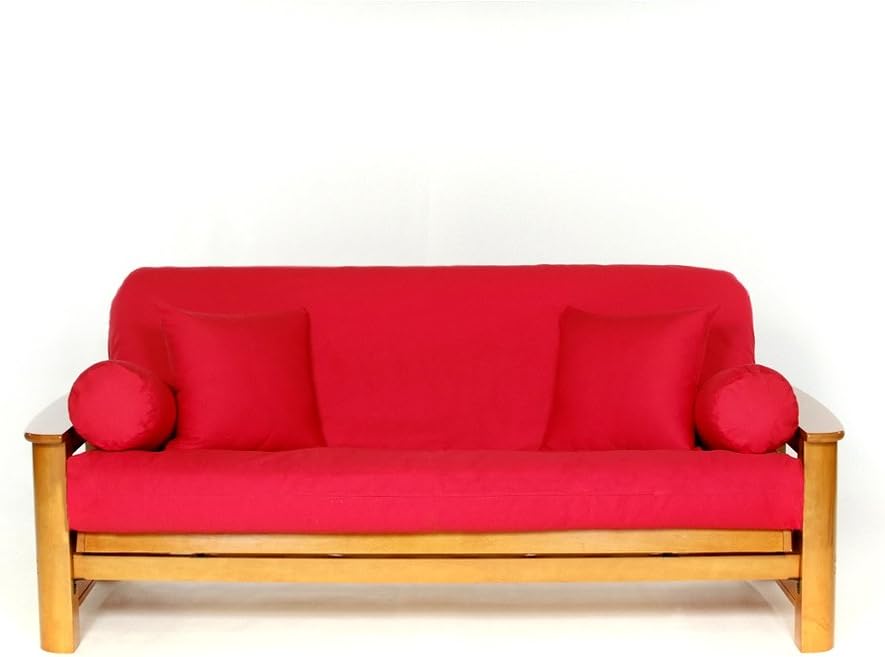 Amazon Com Royal Heritage Home Futon Cover 100 Cotton Full Size Red Home Kitchen