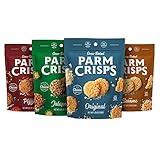 ParmCrisps 4 Count Variety Pack, 1.75 Ounce Bags, 100% Cheese Crisps, Keto Friendly, Gluten Free