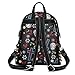 Sugar Skull Day of the Dead Fashion Backpack Punk Art Studded School Bag Biker Daypack Purse Shoulder Bag (Black)