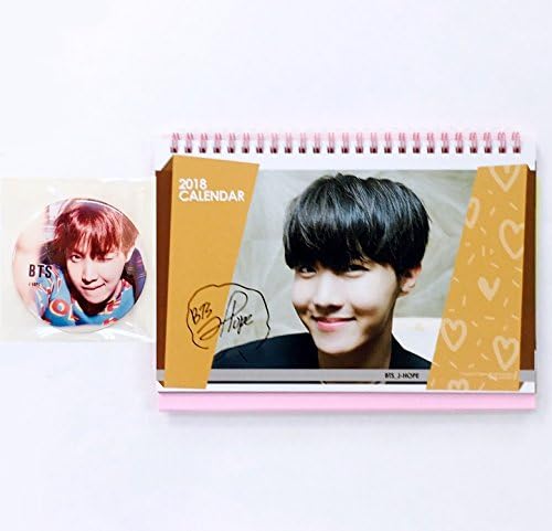 BTS 2018-2019 Photo Desk Calendar with BTS Sticker + Handheld Mirror (J-HOPE)