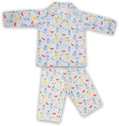 Little Bum Full Sleeves Unisex Sleepwear, 2 Piece Top and Pajama Set - 100% Cotton - Hand Block Printed Nightwear for Baby Boys and Baby Girls - (1-5 Years)