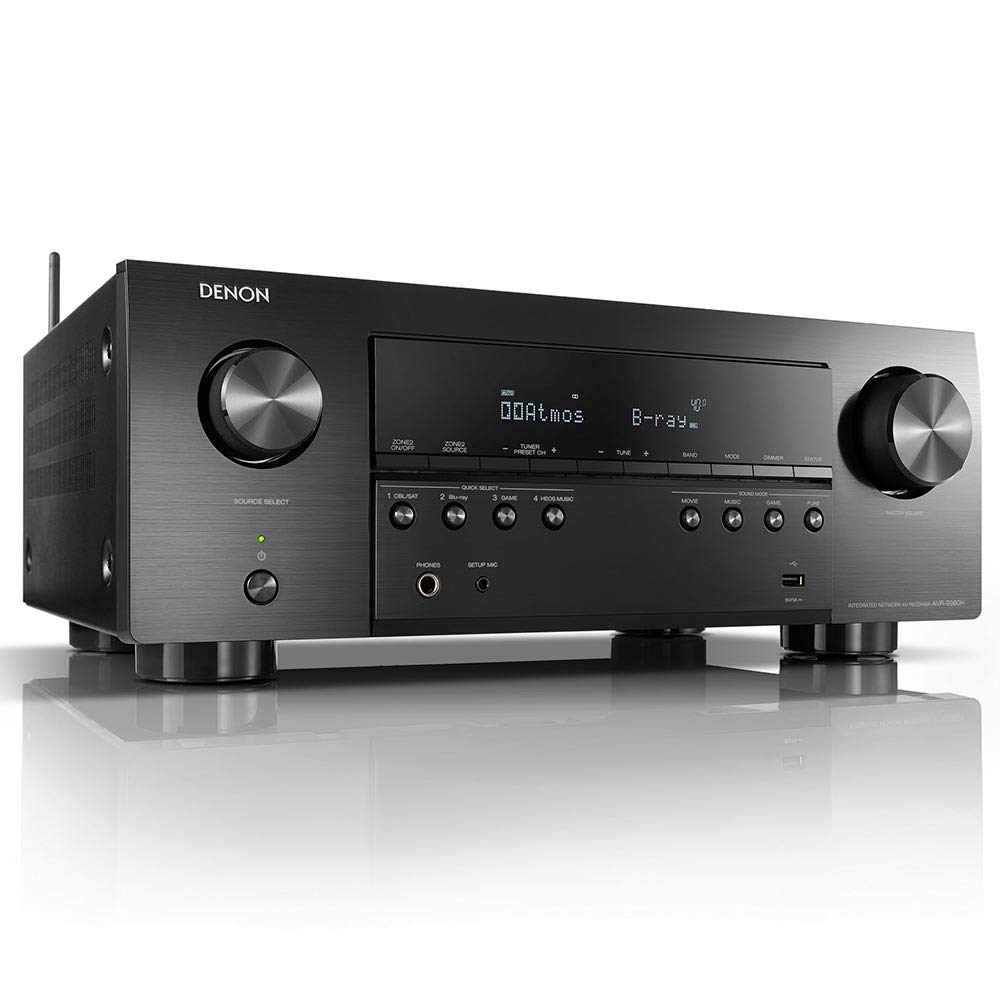 Denon AVR-S960H Receptor AV 8K Ultra HD de 7,2 canales (90 vatios x 7), negro
