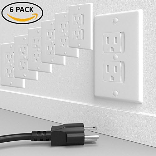 Universal Self-Closing Electrical Outlet Covers, Child Safety Guards Socket Plugs Protector, BPA Free, 6 Pack, Hardware Included