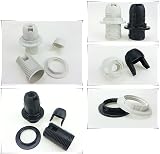 GOWEILE 10 Pcs E14 Socket Light Bulb Holder Replacement Ring Black White view 4