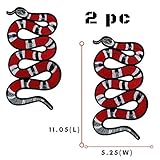 Special100% 2 PC Large Red Snake Patch Pattern Iron On Patches Embroidery Applique Decoration Vintage Animal Patch DIY Patch for T-shirt,Jeans Clothing