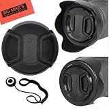 55mm and 58mm Reversible Tulip Flower Lens Hood and Lens Cap Kit for Nikon D5600, D3400, D3500 DSLR Camera with Nikon 18-55mm f/3.5-5.6G VR AF-P DX and Nikon 70-300mm f/4.5-6.3G ED