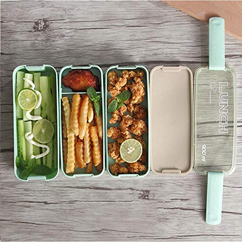 Zhuygba Cube Lunch Box, 3 Layered Partition Portable Multifunctional Lunch Boxes, Microwave Oven Boxes for Home Office Outdoor